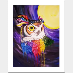 Rainbow Owl 2 Posters and Art